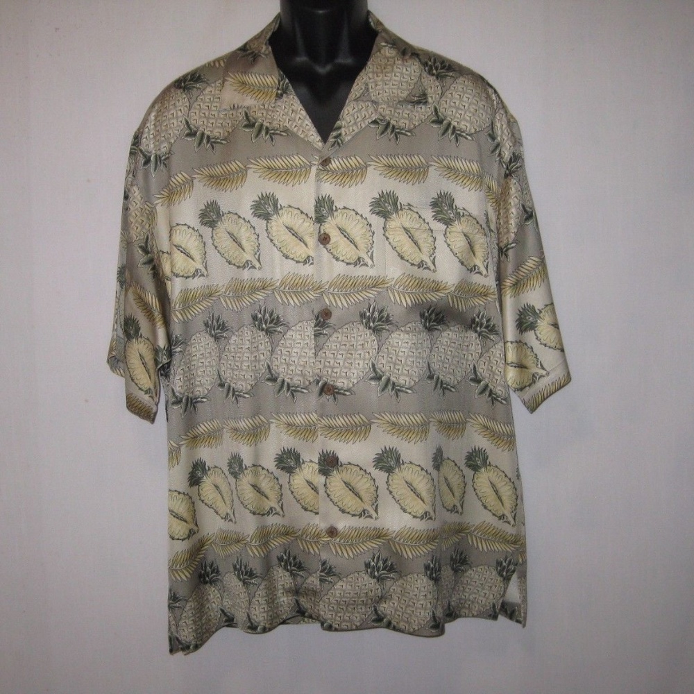 Tommy Bahama PINEAPPLE Silk Button Down Shirt Sz L